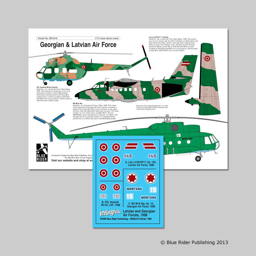 Blue Rider BR-816 1:72 Georgian and Latvian Air Force