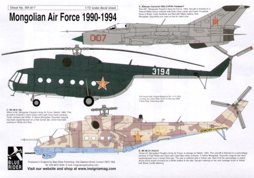 Blue Rider BR-817 1:72 Mongolian Air Force 1990-94
