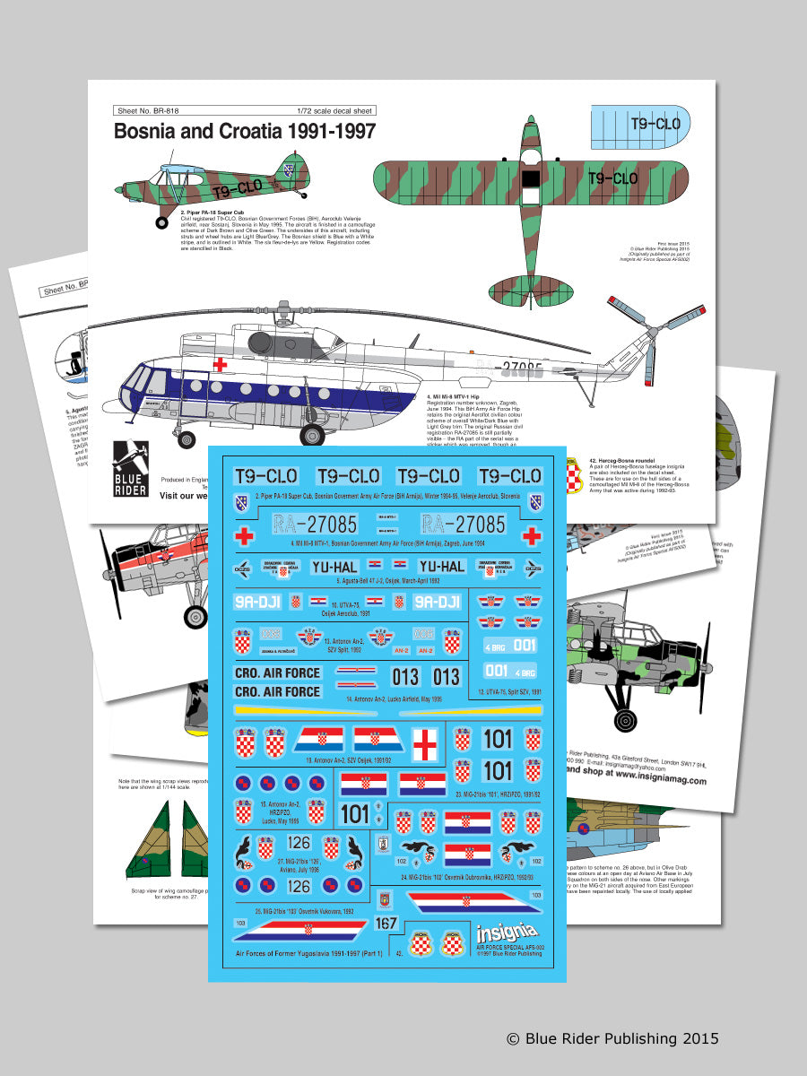 Blue Rider BR-818 1:72 Bosnian and Croatian Air Forces 1991-1997