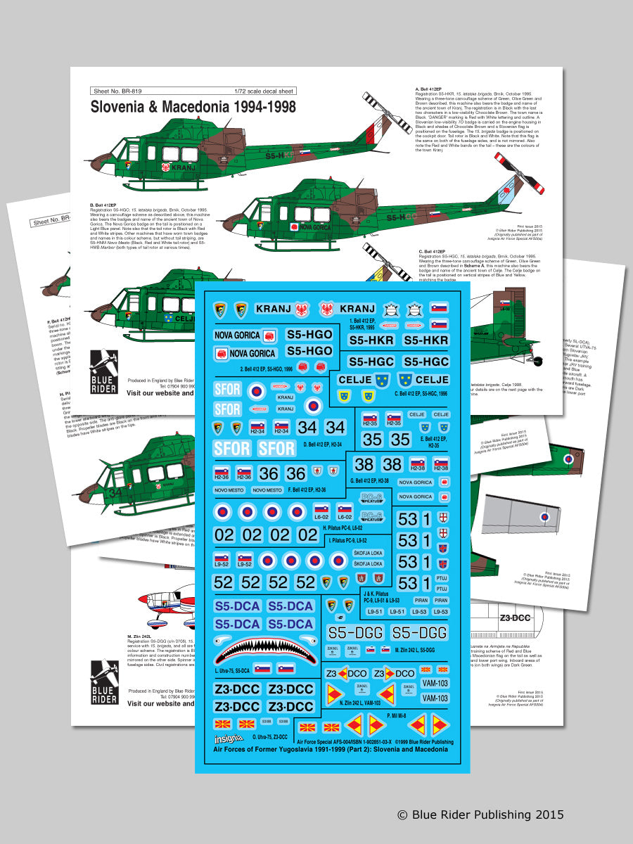 Blue Rider BR-819 1:72 Slovenia and Macedonian Air Forces 1994-1998D