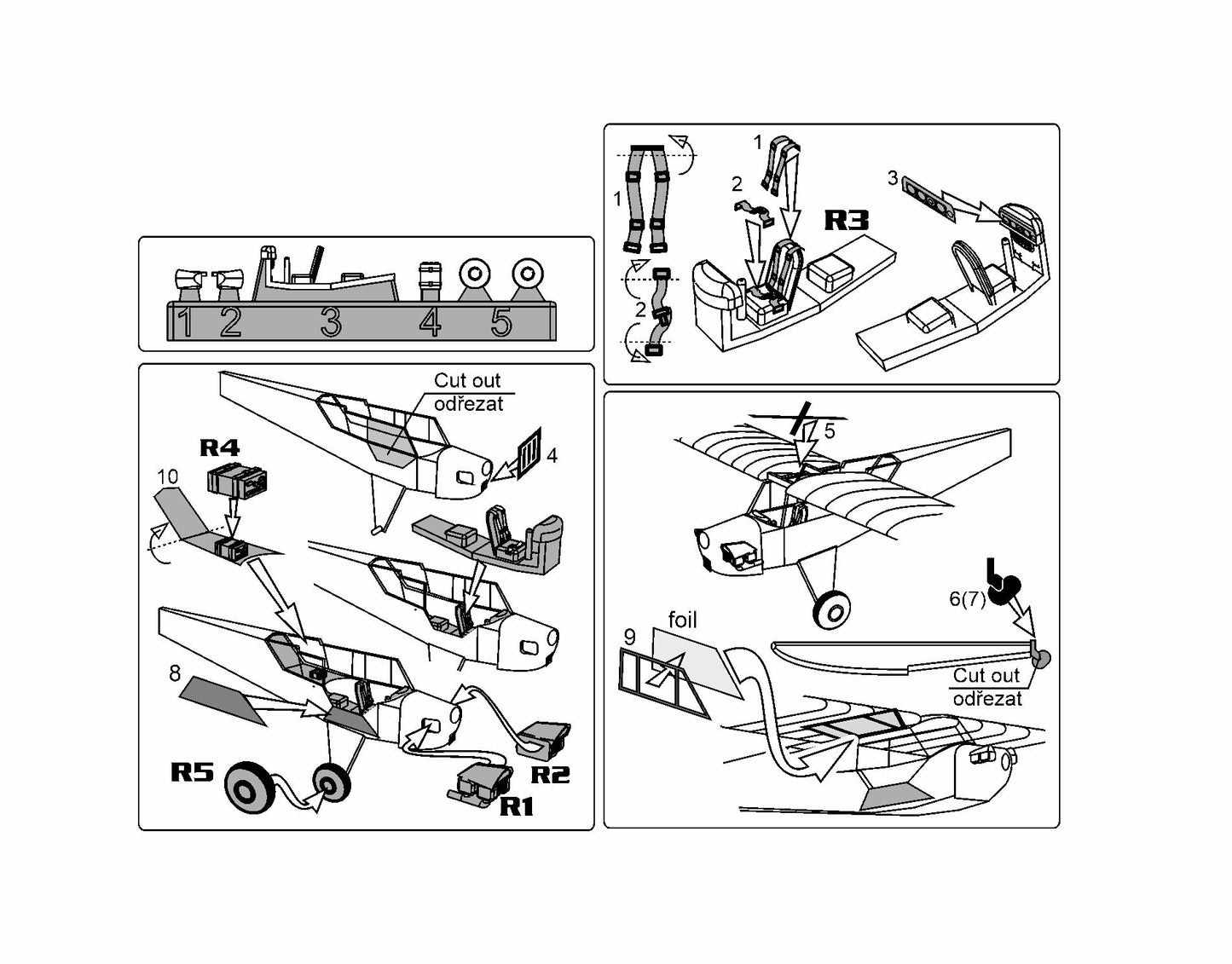 Brengun BRL144185 1:144 Piper L-4 Cub / Grasshopper (2 sets) Detail Set