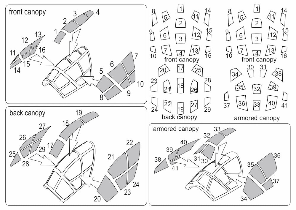 Brengun BRL144206 1:144 Dornier Do-335A „Pfeil“ All versions- canopy masks