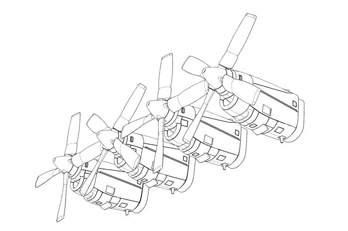 Brengun BRL48125 1:48 Lockheed C-130E Hercules Engine Set