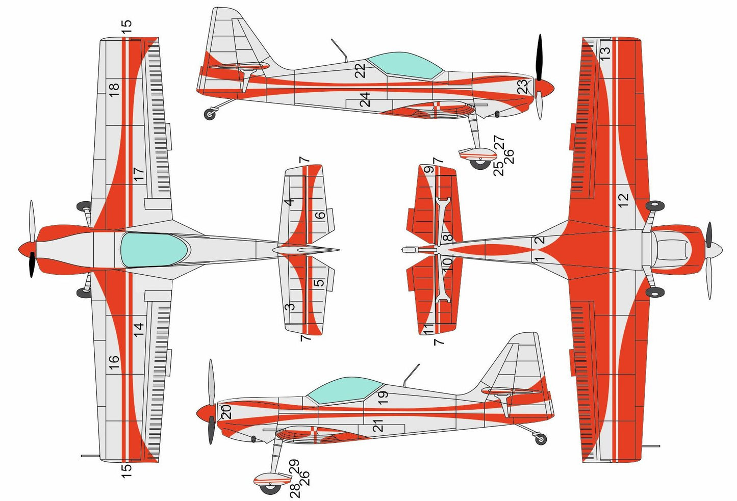 Brengun BRL48184 1:48 Zlin Z-50 paint mask