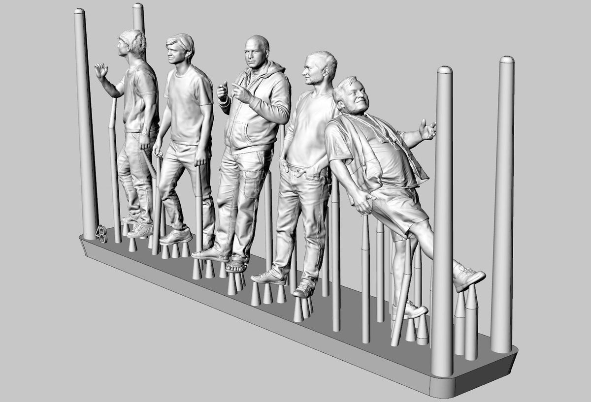 Brengun BRL48188 1:48 Aero Club members-5 figures (3D print) 3D printed figures of aeroclub members