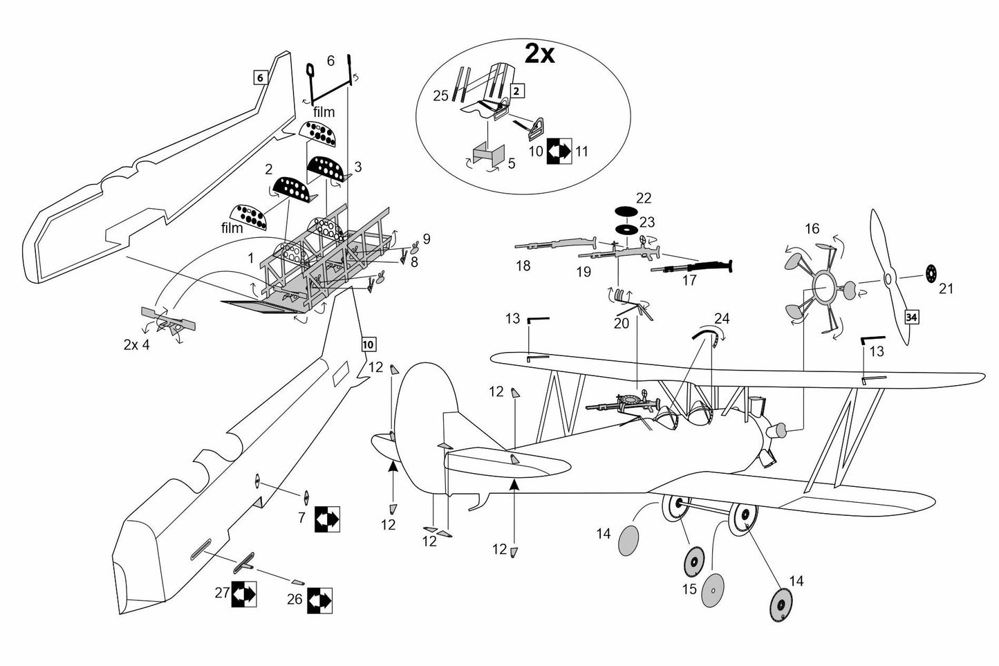 Brengun BRL72284 1:72 Polikarpov Po-2 Detail Set for KP/Smer kits