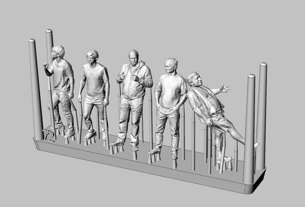 Brengun BRL72302 1:72 Aero Flying club members-5 figures (3D print)	3D printed figures of aeroclub members