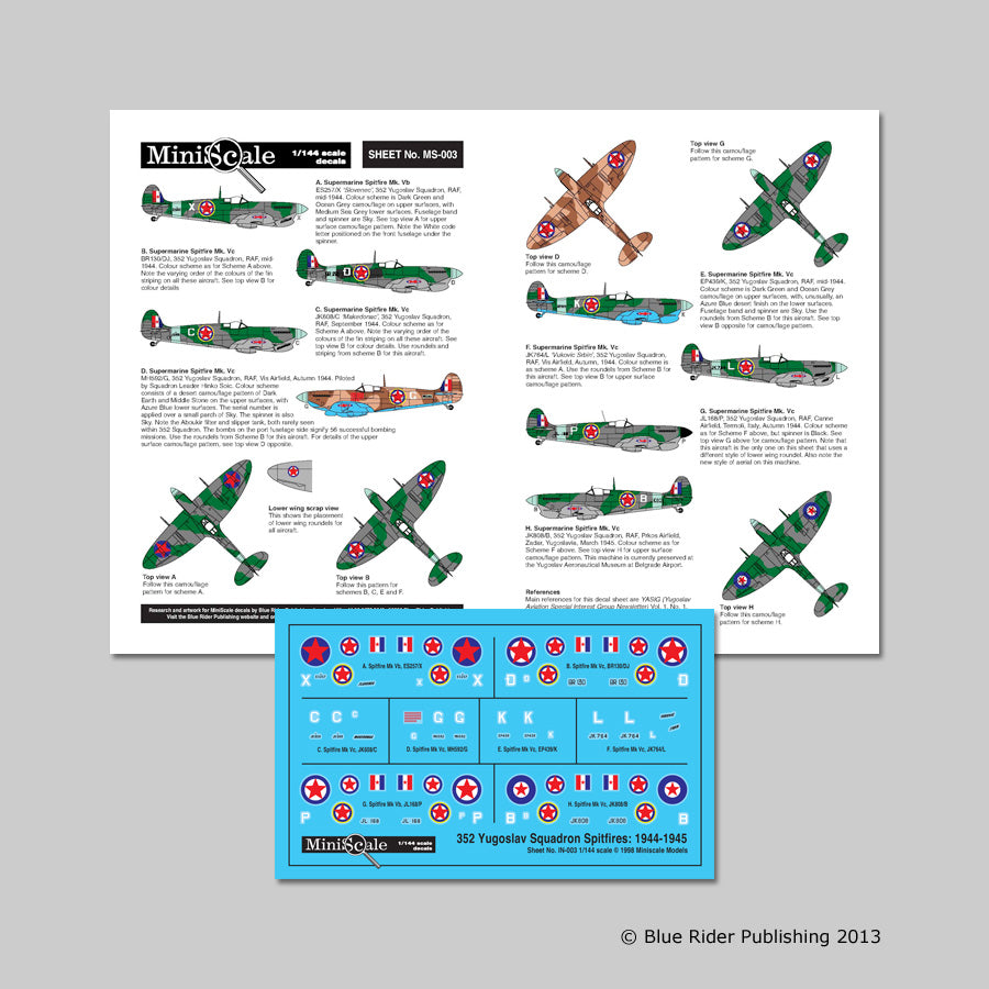 Blue Rider BR-MS003 1:144 Supermarine Spitfire Mk.Vc All with 352 Yugoslav Partisan Sqn.