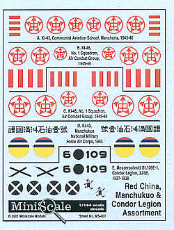 Blue Rider BR-MS007 1:144 1938-1945 assortment Red China etc
