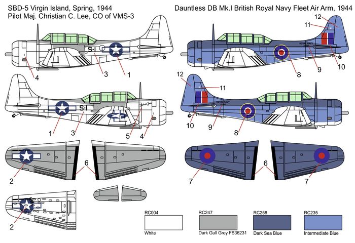 Brengun BRP144018 1:144 Douglas SBD-5 Dauntless 'Atlantic Theatre'