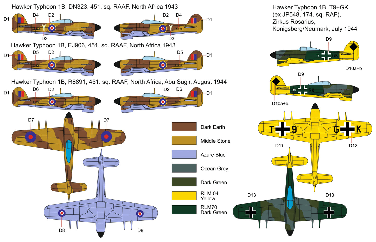 Brengun BRP72039 1:72 Hawker Typhoon Mk.Ib Car Doors - Desert and Luftwaffe Trials