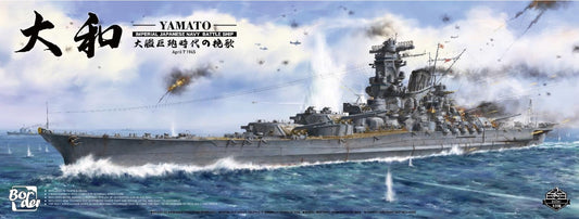 Border Model BS-004 1:350 Yamato IJN Battle Ship. The 3 main turrets have complete internal construction and metal barrels Many(3D-Printed) parts4 sided slide-mould technology – hull is assembled with only 2 main parts Stock expected October 2024