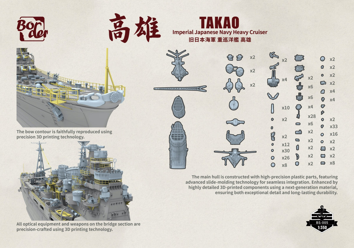 Border Model BS-005 1:350 Takao IJN Heavy Cruiser
