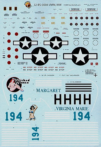Bombshell 32-BS-006 1:32 Lockheed P-38J Lightning Wicked Women Part 2