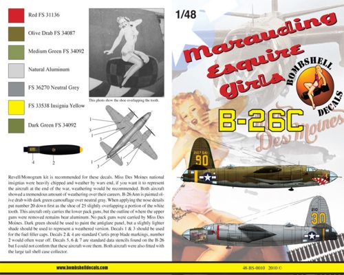 Bombshell 48-BS-010 1:48 Martin B-26C Marauder