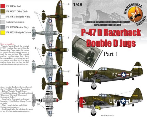 Bombshell 48-BS-011 1:48 Republic P-47D Thunderbolt 'Razorback'