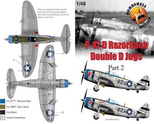 Bombshell 48-BS-012 1:48 Republic P-47D Thunderbolt Bubble 405th FG, 9th Air Force