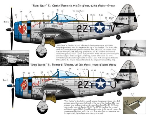 Bombshell 48-BS-012 1:48 Republic P-47D Thunderbolt Bubble 405th FG, 9th Air Force