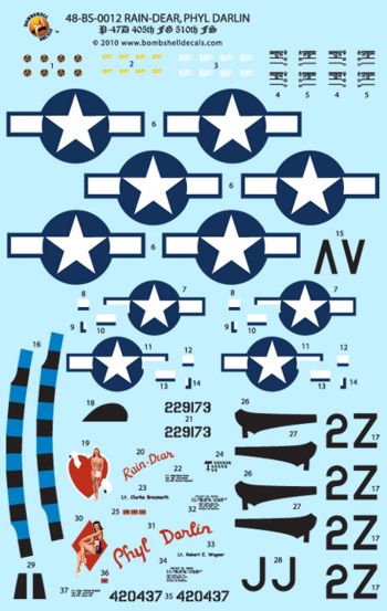 Bombshell 48-BS-012 1:48 Republic P-47D Thunderbolt Bubble 405th FG, 9th Air Force