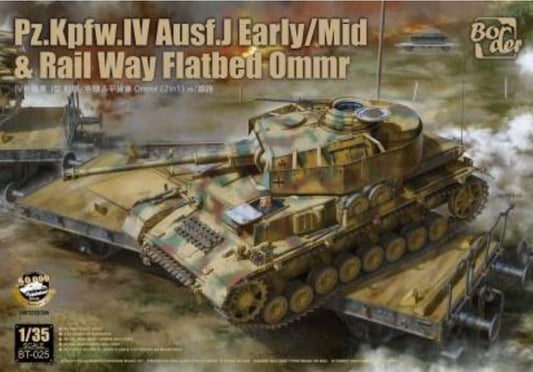 Border Models BT-025 1:35 Pz.Kpfw. IV Ausf. J Early/Mid & Rail Way Flatbed Ommr