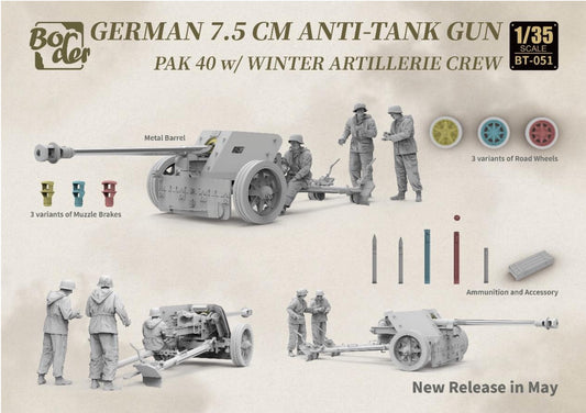 Border Models BT-051 1:35 PaK-40 Anti-Tank gun with Winter Artillery Crew