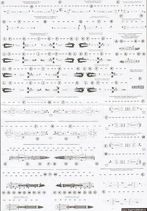 Begemot 32002 1:32 Sukhoi Su-27 Flanker family. Full Stencil Data includes over 560 different items