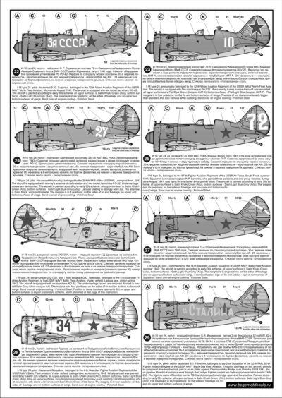 Begemot 32007 1:32 Polikarpov I-16 family Decal consist from 4 big sheets and include 50 versions of this aircraft