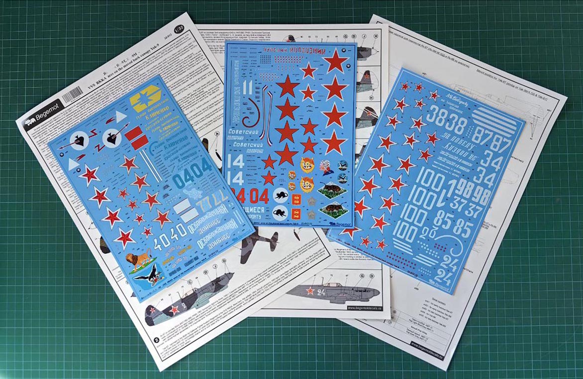 Begemot 32013 1:32 Yakovlev Yak-9T Decal with opportunity make 23 marking variations