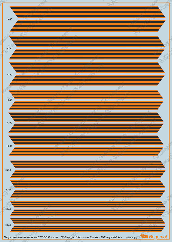 Begemot 35-004 1:35 St George ribbon on the Russian tanks
