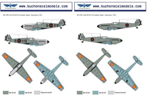 Attittude Aviation BUC-32011 1:32 Hispano Me-109E 'Flying Testbed HS-89-12Z Resin + Decals