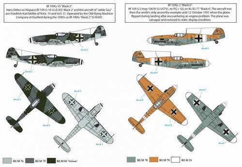 Attittude Aviation BUC-32015 1:32 Messerschmitt Bf-109/HA-1112 1990s Airshow Star Decals
