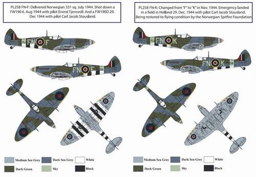 Attittude Aviation BUC-48001 1:48 Supermarine Spitfire Mk.IXe Royal Norwegian Air Force WWII Decals