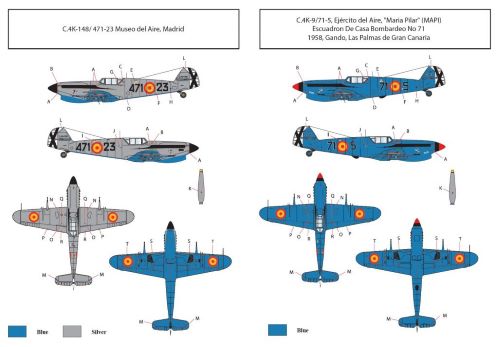 Attittude Aviation BUC-72002 1:72 Hispano HA-1112 M1L 'Spanish Air Force' Decal Sheet