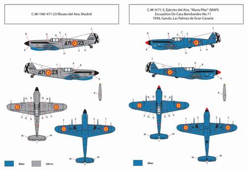 Attittude Aviation BUC-32004 1:32 Hispano HA-1112M1L Buchon Spanish Air Force Decal Sheet