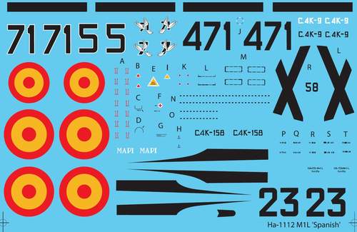 Attittude Aviation BUC-32004 1:32 Hispano HA-1112M1L Buchon Spanish Air Force Decal Sheet