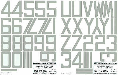 Colorado 32005 1:32 m/s/grey RAF Code Numbers 48 inches (RAF codes/RAF code letters/RAF serial numbers)