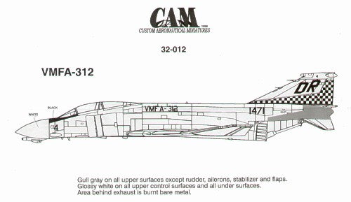 Cam Decals 32012 1:32 McDonnell F-4B Phantom 151471 VMFA-312 Checkerboards