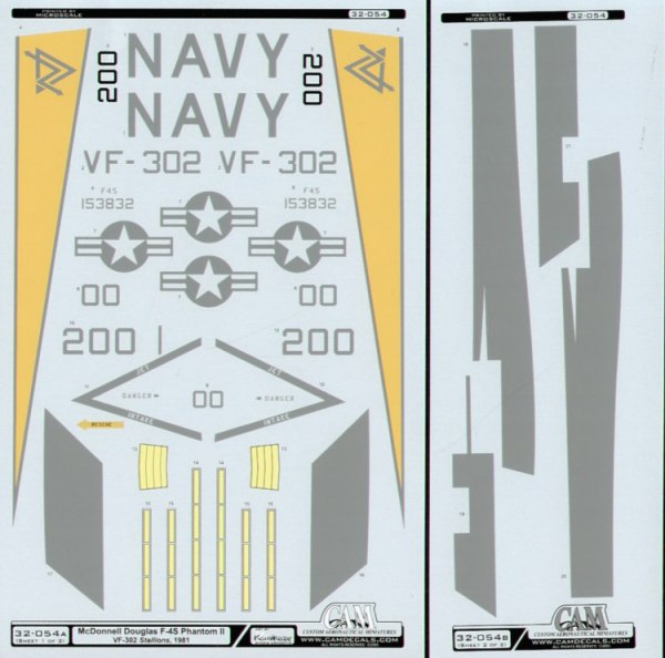 Cam Decals 32054 1:32 McDonnell F-4S Phantoms