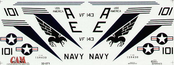 CAM 32071 1:32 Grumman F-14A Tomcat 159430 VF-143 Pukin Dogs AE/101 USS America