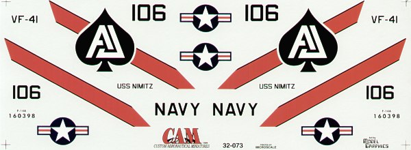 CAM 32073 1:32 Grumman F-14A Tomcat 160398 VF-41 Black Aces USS NImitz