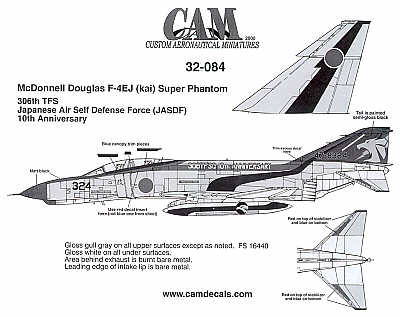 CAM 32084 1:32 McDonnell F-4EJ 306 Sqn Japan ASDF 10th Anniversary