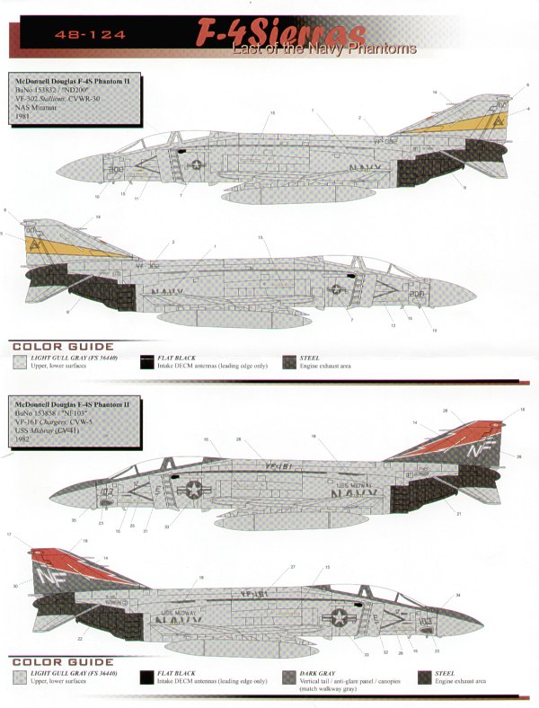 Cam Decals 48124 1:48 McDonnell F-4S Phantoms