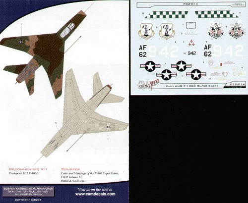 CAM PRO P32-014 1:32 North-American F-100D Super Sabre