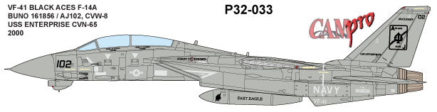 CAM PRO 3233 1:32 Grumman F-14A Tomcat VF-41 BLACK ACES