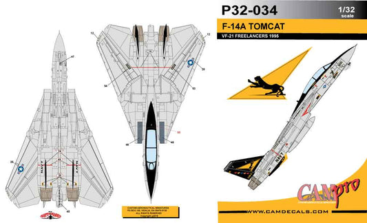 CAM PRO P32-034 1:32 Grumman F-14A Tomcat VF-21 Freelancers