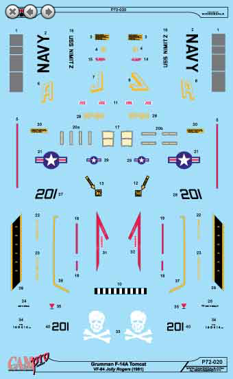 CAM PRO 7220 1:72 Grumman F-14A Tomcat VF-84 Jolly Rogers 1981 USS Nimitz