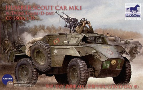 Bronco Models CB35016 1:35 British Humber Scout Car Mk.I with twin k-gun (D-day version)