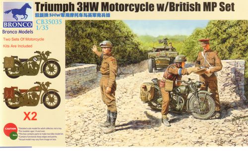 Bronco Models CB35035 1:35 Triumph 3HW Motorcycle with MP Figure Set