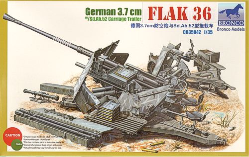 Bronco Models CB35042 1:35 German 3.7cm Flak 36