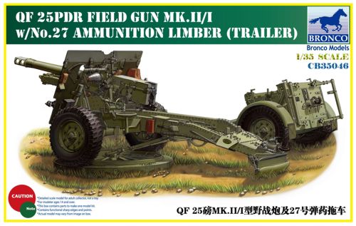 Bronco Models CB35046 1:35 British QF 25pdr Field Gun Mk.II/I